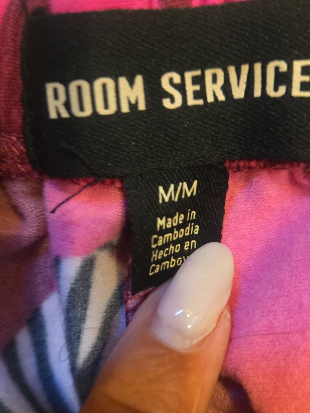 Room Service Pink Striped Zebra Print Pajama Set - Picture 8 of 11